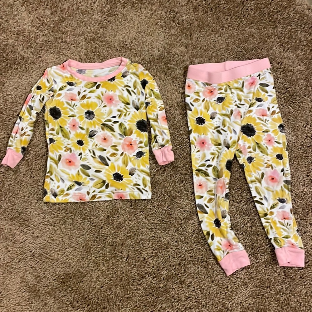 COPY - Little Sleepies sunflower two piece 12-18 months.